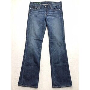 Vintage J CREW Bootcut Jean Women 28S (32x31) USA Made Whiskered Stretch Denim